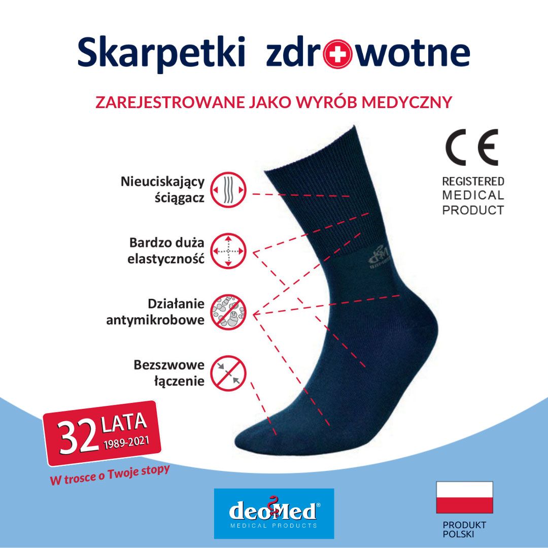 Skarpetki zdrowotne DEOMED® — wyrób medyczny